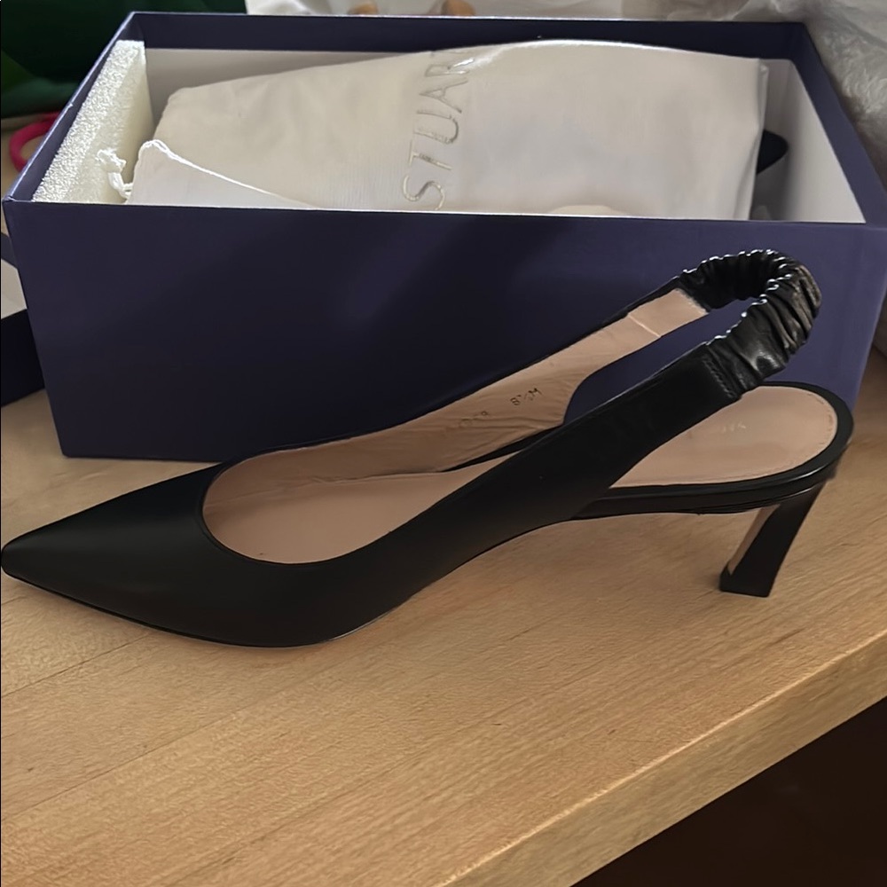 Stuart Weitzman sling back black heels